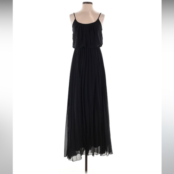 Bisou Bisou Dresses & Skirts - Bisou Bisou Black Scoop Neck Spaghetti Strap Maxi Empire Waist Dress - 4